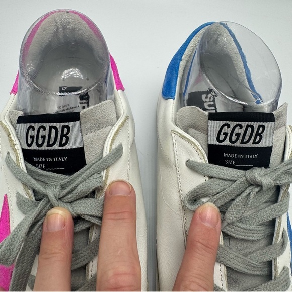 Golden Goose Sneakers Rare Pink & Blue Womens Size 41 US Size 11 GGDB Super-Star - Picture 6 of 11